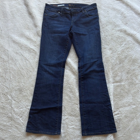 Farrah Baby Bootcut Jeans | Dark Wash Mid Rise Stretch Denim Size 2 Petite - Picture 1 of 10